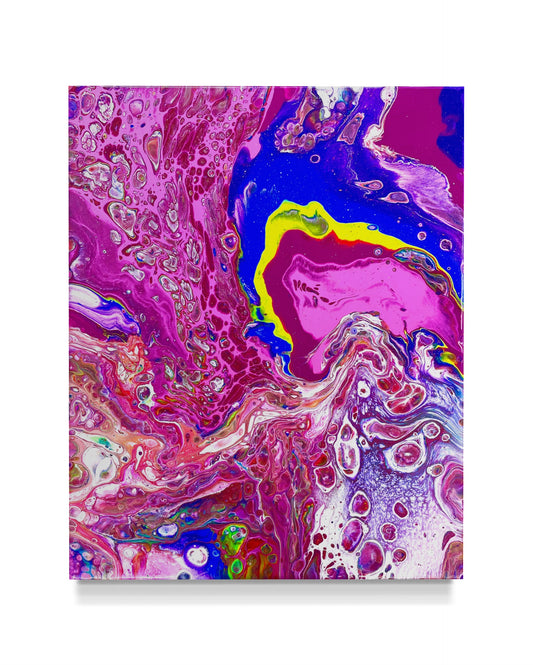 “DANCE OF THE FAIRIES” — 16x20 Original Fluid Abstract Painting with Resin Finish
