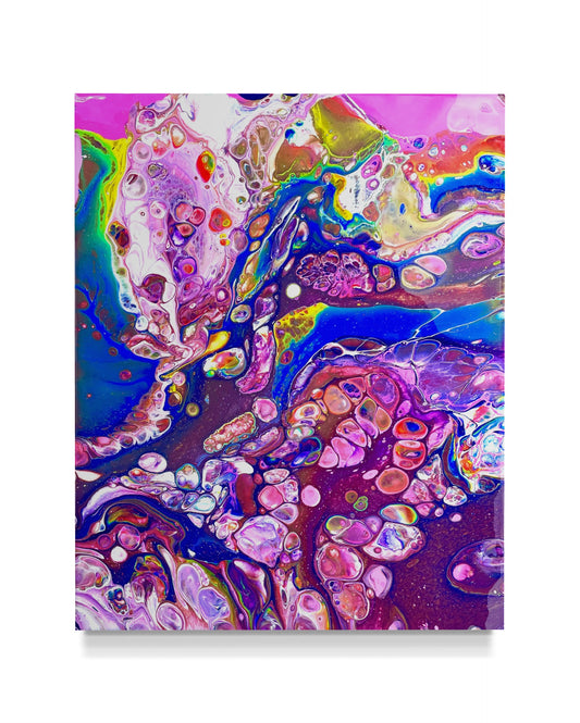 “SPECTRUM” — 16x20 Original Fluid Abstract Painting with Resin Finish